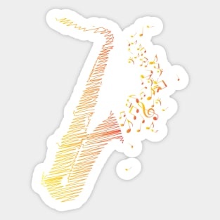 Creative Saxophone Art - Orange Mix Sticker